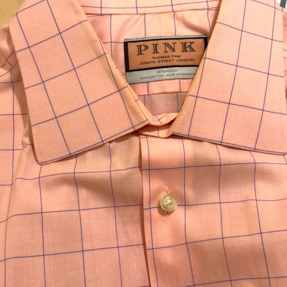 PINK By Thomas Pink / Pink Plaid /French Cuff Shirt